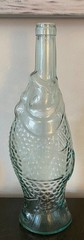 Light Aqua Pescevino Fish Wine Bottle