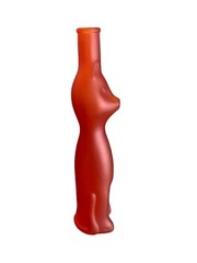 Happy Cat Matte Red Glass Mosel Reisling Rheinhessen Germany Wine Bottle 13”