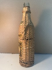 Vintage Mexican Viejo Altruan Wicker Wrapped Wine Bottle (Empty)