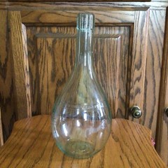 Vintage Vino D Italia Glass Bottle Clear Aqua 1 Quart