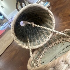Mexican Straw Bottle Holder Insulator Tan Cooler