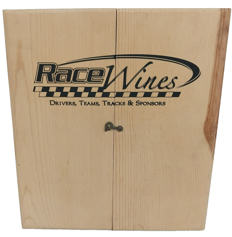 Vintage Winery Crate Wooden Box etched Glass Bottles(empty)