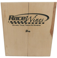 Vintage Winery Crate Wooden Box etched Glass Bottles(empty)