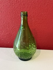 Gallo Half Gallon Flavor -Guard Green Glass Bottle Embossed Grapes & Vines VTG