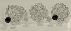 Lot/3 Vintage Grape Bunch Shaped Decanters Clear Glass Bottle Screw Cap 7 oz 6&Prime;L