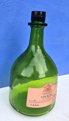 Vintage Green Glass Wine Bottle by Gallo Vin Rosé, 3 liters, 12&Prime; x 7&Prime; dimension