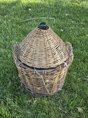Large Italian Hand-blown glass Demijohn 28&Prime; Tall