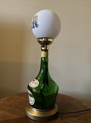 Vintage Handmade Wine Bottle Electric Table Lamp Charles Fournier 1/2 Gallon