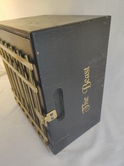 Del Dotto ‘The Beast’ luxury wine presentation box, black w/ gold grille/cage