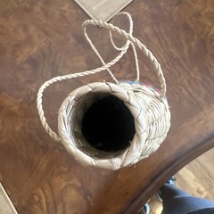 Mexican Straw Bottle Holder Insulator Tan Cooler
