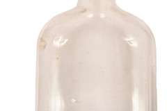 Vintage One Pint Clear Glass Bottle Wine Flask Excellent Condition