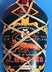 Raffia Wrapped Wine Decanter with Tin Cap – Portugal – Vintage 1950’s