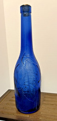 Vintage Cobalt Blue Glass Wine Bottle