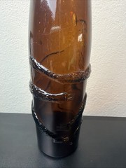 VTG Amber Brown Glass Bottle ~ Affentaler Wine, Germany ~ Embossed Monkey, 35cL
