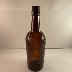 Bardenheier’s Wine Bottle Embossed Amber Glass 4/5 Qt 11” Tall