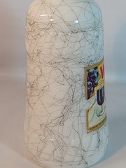 Vtg Hazel Atlas Black Splatter Wine Bottle Milk Glass Welch&rsquo;s MCM Bar 1950s
