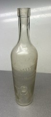 Antique Vintage French Glass Wine Bottle Etched J. Mottet & Co