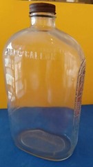 Vintage Clear Pressed Glass with Grapes 1/2 Gallon Wine Bottle with Lid