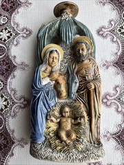 Vintage Collector&rsquo;s Nativity Ceramic Wine Bottle Made in Italy