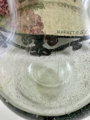 Vintage Pale Green Demijohn Wine Jug Bottle Hand Blown GALAXY of Encased Bubbles