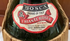 Vintage 1964 Chianti Bosca Empty Wine Bottle Italy Straw Fiasco Basket MCM Décor