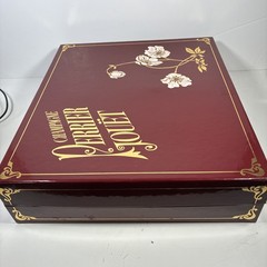 Perrier Jouet Box Champagne 1985 EMPTY Bottle/Cork 4 Hand Painted Glass Flutes