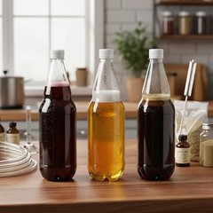 10 Pcs 33 oz Plastic Soda Bottles with Caps, 1L Disposable Long Neck Wine