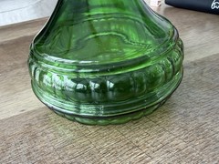 Vintage Italy Wine Jeanie Style Empoli Green Glass Bottle 11&Prime; Vase Beautiful