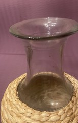 Vintage Red Chianti Wine Decanter Wicker And Glass 11.5” H