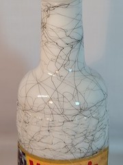 Vtg Hazel Atlas Black Splatter Wine Bottle Milk Glass Welch&rsquo;s MCM Bar 1950s