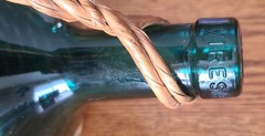 Vintage VIRESA Wicker Wrapped Demijohn Green Glass Wine Bottle 11 Inches Tall