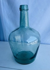 Vintage French Viresa Wine Bottle, Made In Spain, 12&Prime; Green Clear Glass “j”