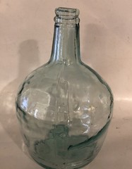 Recycled Glass Dame Jeanne Demijohn Style Bottle Green Carboy Wine Vtg Vase 12”