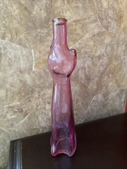 Vintage 2007 Pink Happy Cat Wine Bottle 13” Empty Mosel Riesling. Germany.