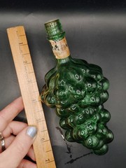 Mid-Century Italian Chianti Grape Bottle | Emerald Green Glass