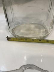 ANTIQUE GLASS WINE JUG GRAPE EMBOSSED ONE GALLON ART DECO BY BALL GLASS WITH CAP