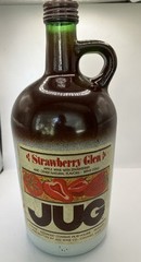 Vintage Strawberry Glen Wine Jug & Lid Mogen David Wine Co. 4/5 Quart