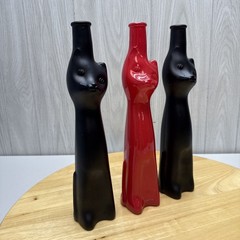 Happy Cat Wine Bottles Lot Of 3 Rheinhessen Riesling Empty