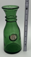 Vintage Italian Emerald Green Glass Serving Container Roman Cameo Made in Italy