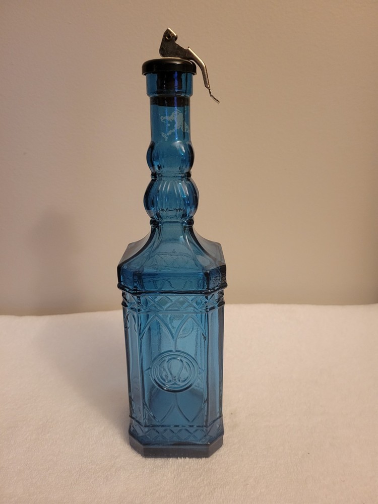 VINTAGE PRESSED OLIVE GREEN WINE BOTTLE W/STOPPER MINT CONDITION 11.5 »TALL