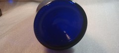 Cobalt Blue Glass Wine Bottle – 12&Prime; Tall – Base 4&Prime; Wide – Lot# N371