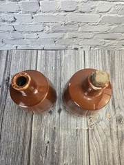 Vintage Stoneware Moonshine Wine Bottles Red/Brown Jugs
