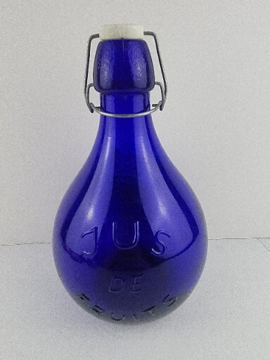 Vintage Casadis Milano Cobalt Blue « Jus De Fruits » Glass Jug-2 Liter