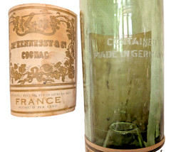 Ja Hennessy Cognac, 2 Star SO, Antique Bottle, France/Germany, Etched Glass Cork