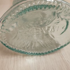 Vintage Glass Fish Shaped Bottle Light Blue 13.5&Prime; Tall