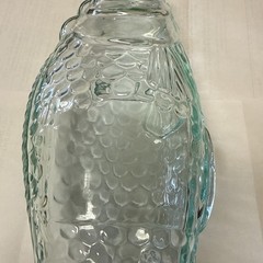 Vintage Italian Aqua Glass Fish Shaped Bottle Decanter Antinori 1970&rsquo;s 13.5 inch