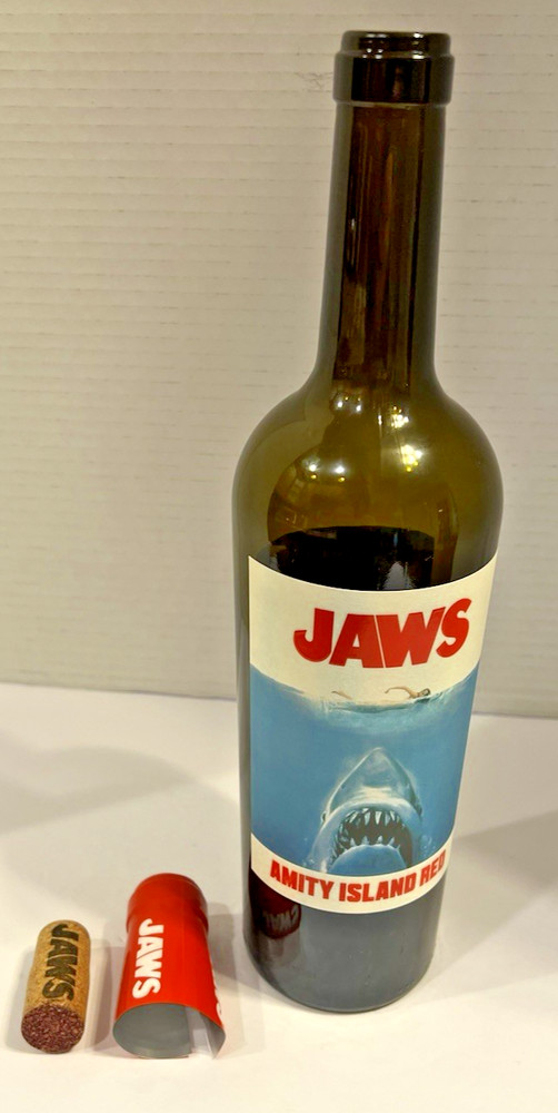 JAWS 50th Anniversary Amity Island Red Wine Collectible Bottle (Empty) w/ Cork