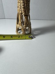 Vintage Wicker Ratan Unbranded Clear Bottle – Vase, Decor