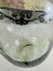 Vintage Pale Green Demijohn Wine Jug Bottle Hand Blown GALAXY of Encased Bubbles