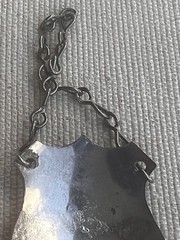 Antique Port Wine Bottle Shield Silver Finished
